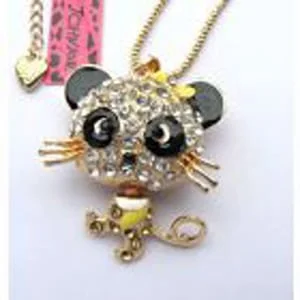 Betsey Johnson Black-eyed Cat Pendant