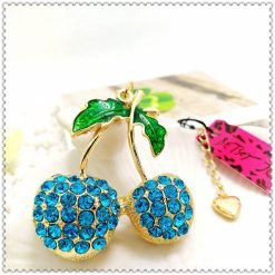 Betsey Johnson Blue Cherry Pendant