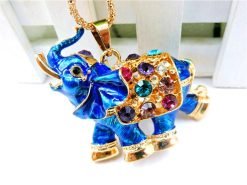 Betsey Johnson Blue Elephant Pendant