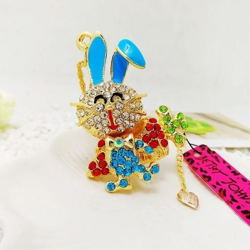 Betsey Johnson Blue Rabbit Pendant