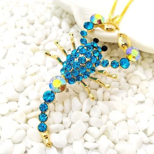 Betsey Johnson Blue Scorpion Pendant