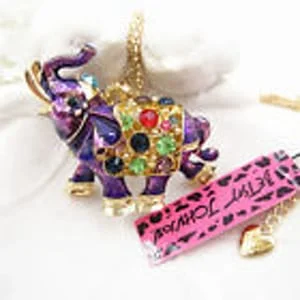 Betsey Johnson Purple Elephant Pendant