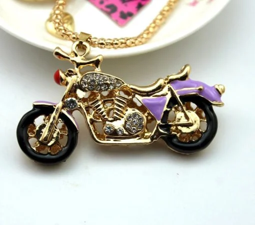 Betsey Johnson Purple Motorcycle Pendant
