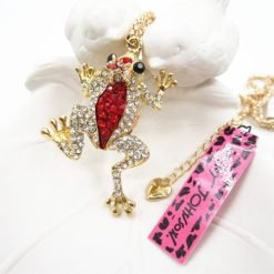 Betsey Johnson Red Frog Pendant