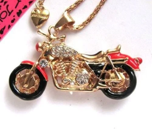 Betsey Johnson Red Motorcycle Pendant