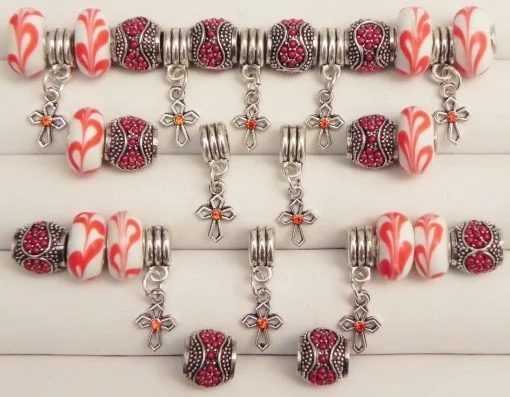 Raspberry Orange European Beads Collection
